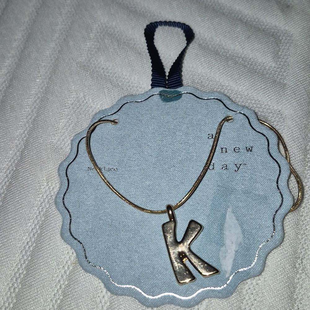 A New Day Letter K Gold Tone Necklace - New